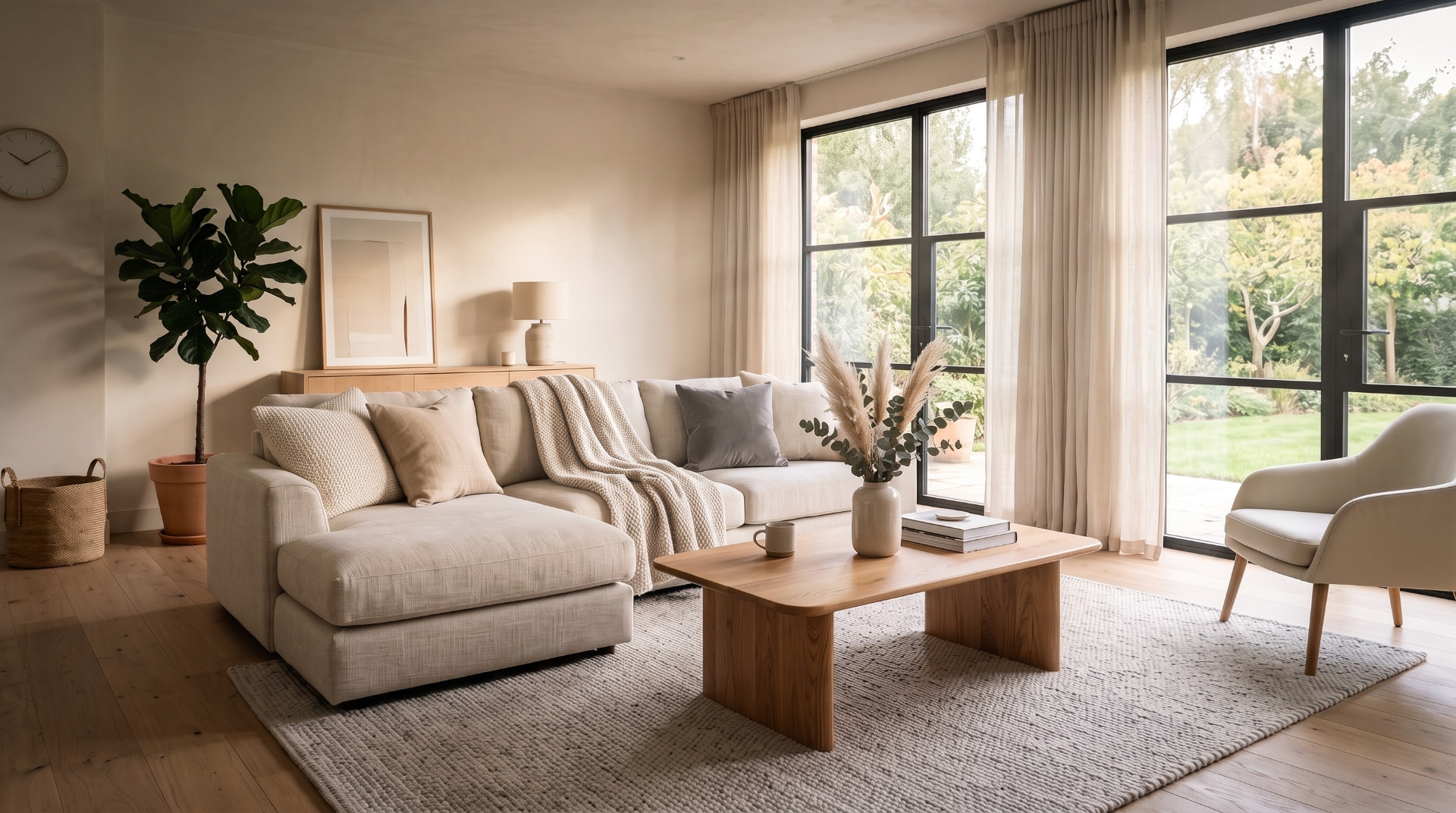 Premium edited neutral living space