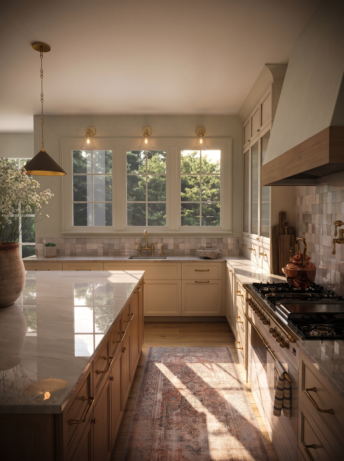 Premium Artistic edited kitchen with brass fixtures