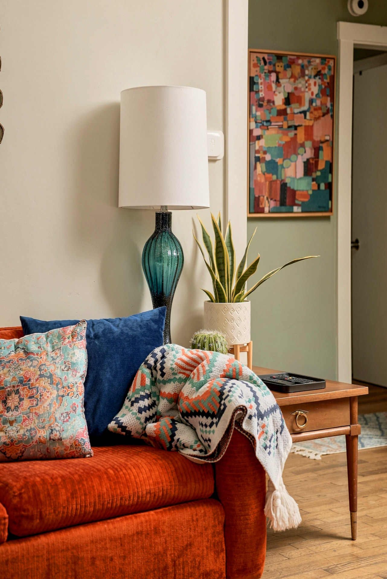 Hand-blended interior photograph of a styled room