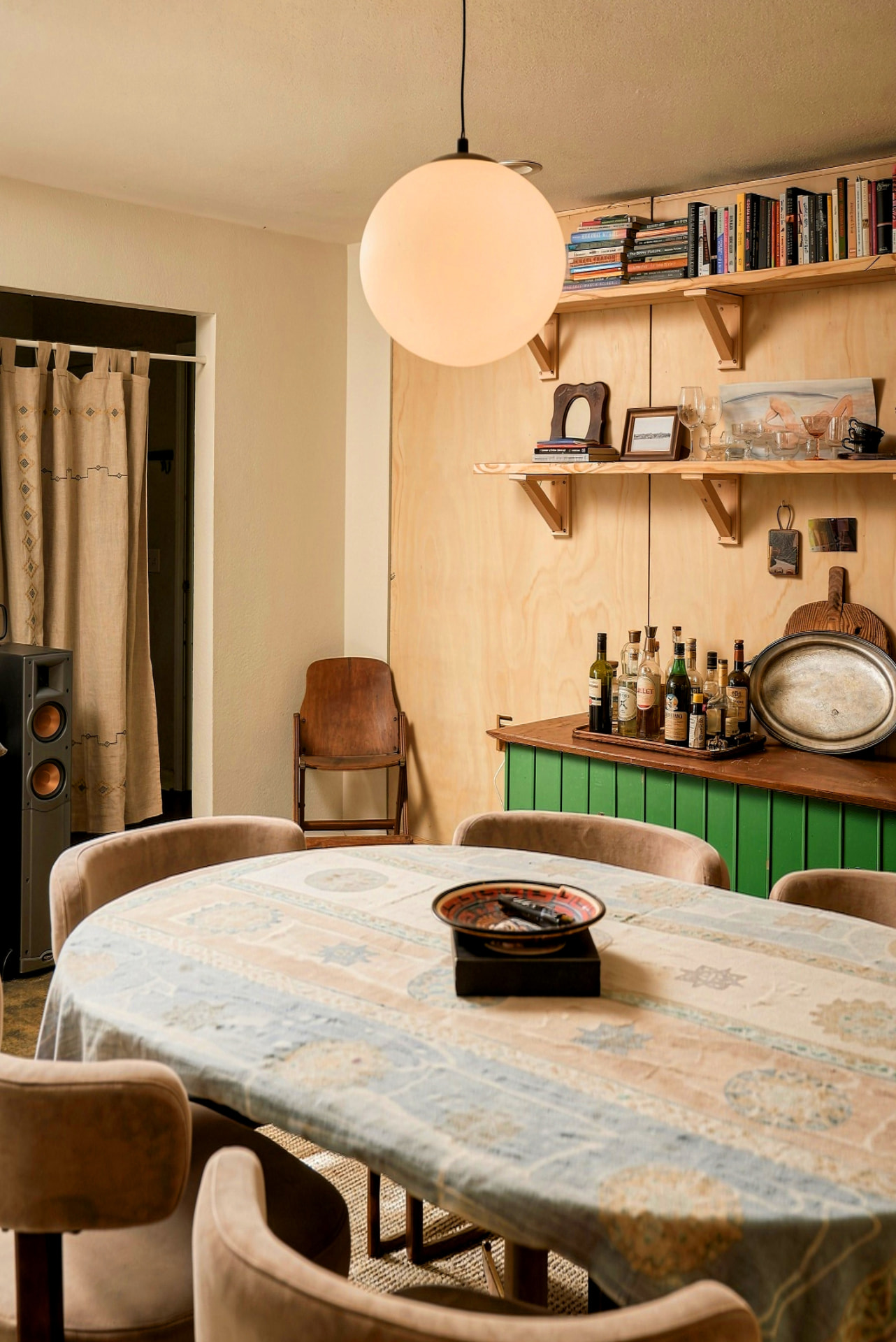 Staged living room interior