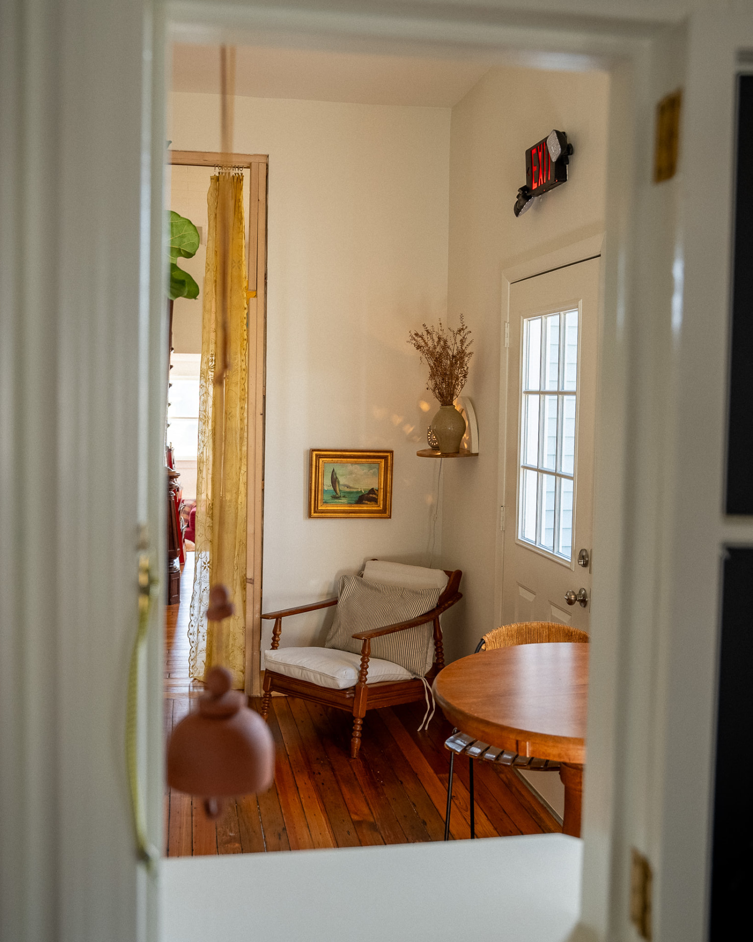 View through a dutch door into a sitting room